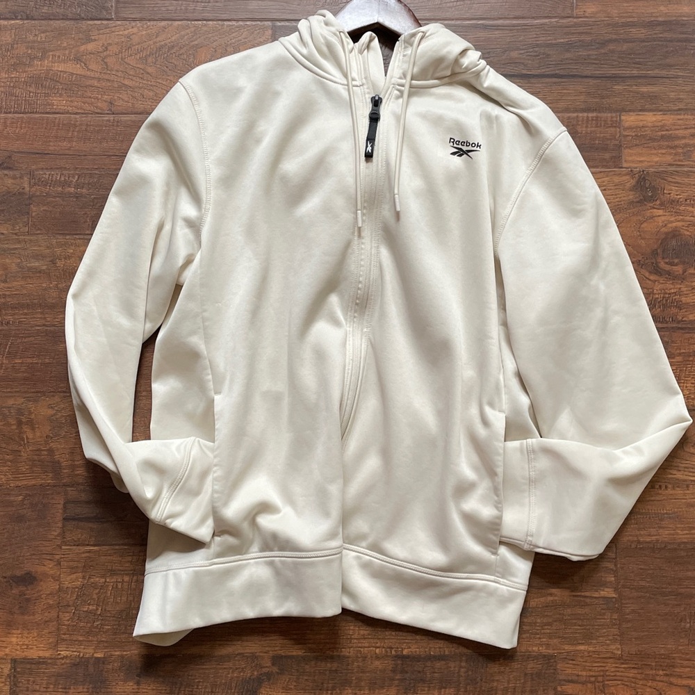 Reebok Men's Zip-Up White Hoodie